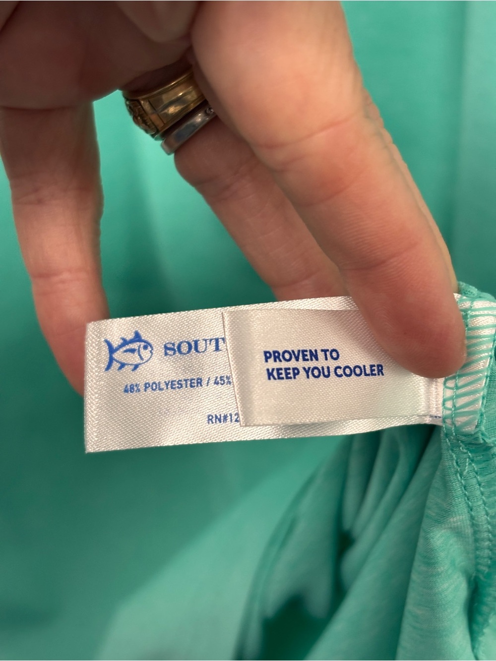 Southern Tide XXL brreeze Performance Polo in #3021 Heather Turtle Green - Picture 5 of 12